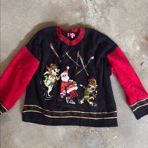 32 Degrees Black and Red Holiday Sweater